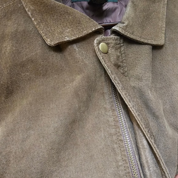 Cambridge Classics Bomber Jacket Men Large Brown Suede Leather Quilted Lining - Picture 4 of 8